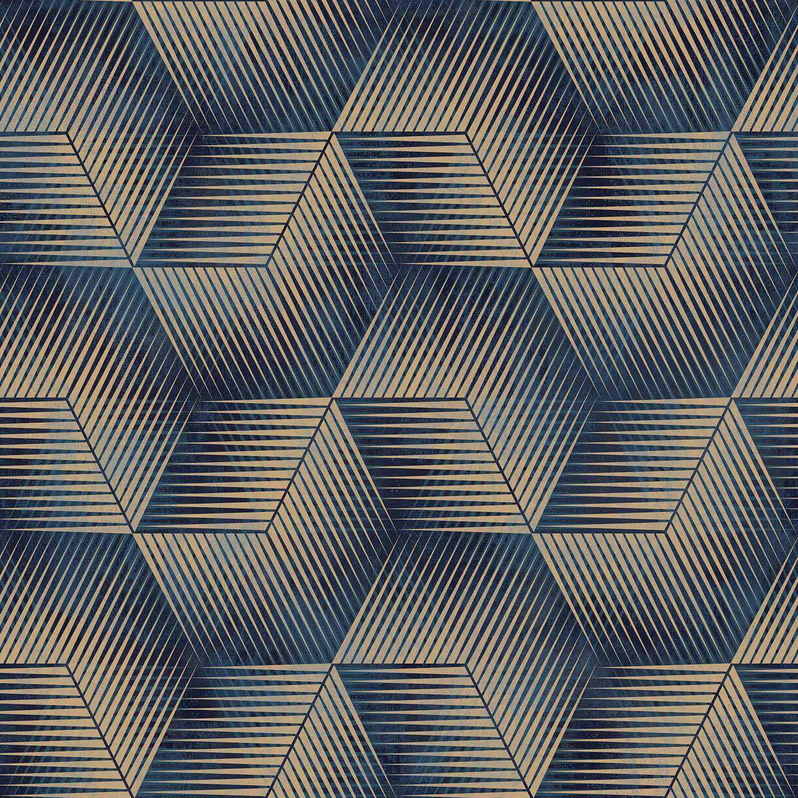 u52845p - Pattern of blue and tan cubes - tegory