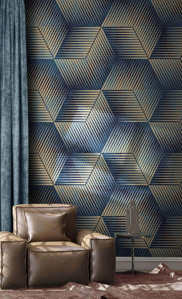Pattern of blue and tan cubes Pattern of blue and tan cubes