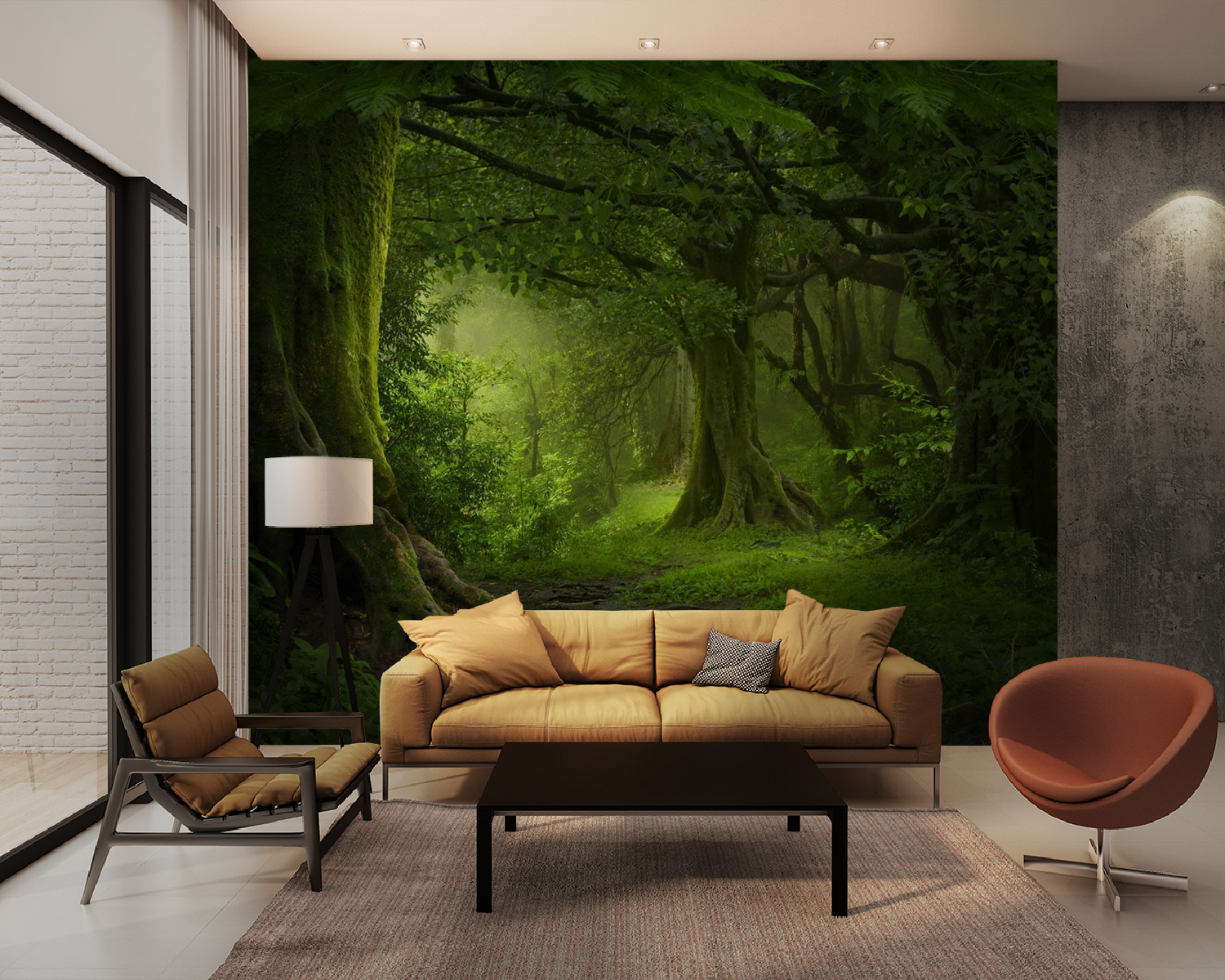 Forest with trees and plants