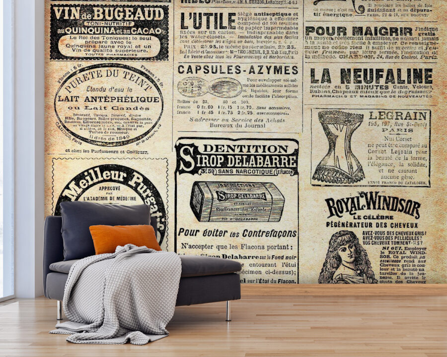 Wall murals Group of old newspapers - Image 3
