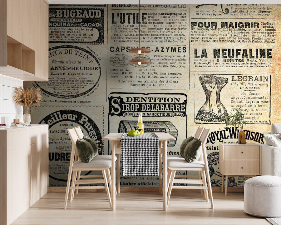 Wall murals Group of old newspapers