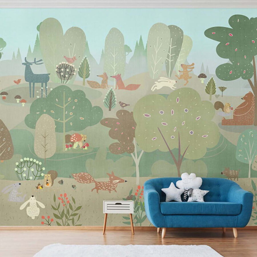 Cartoon of animals in a forest u60020pir1m 900x900 - Cartoon of animals in a forest - tegory