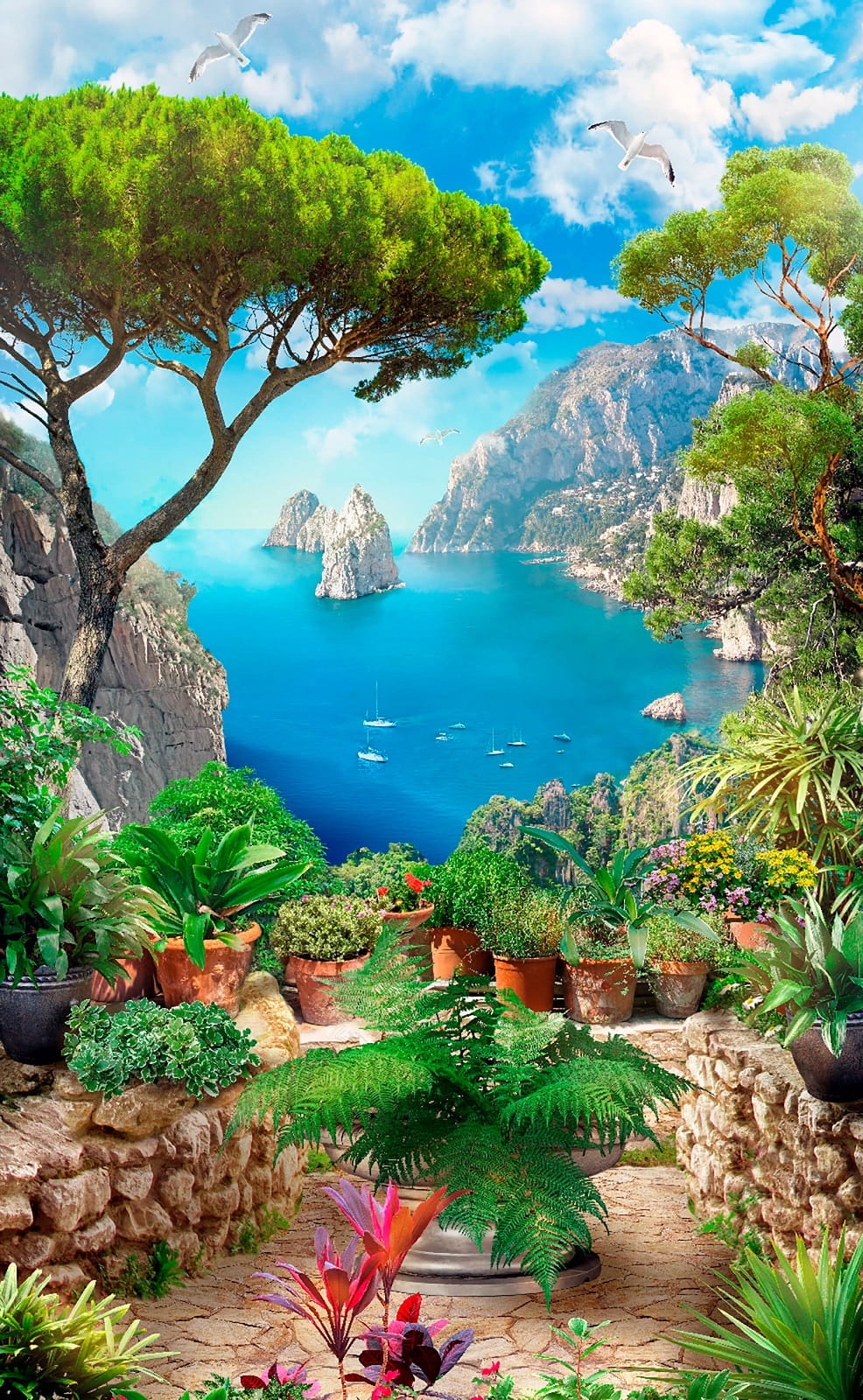 View of the ocean from a cliff u60054p - View of the ocean from a cliff - tegory