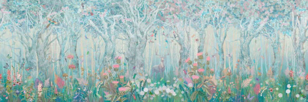 Painting of a deer in a forest Painting of a deer in a forest