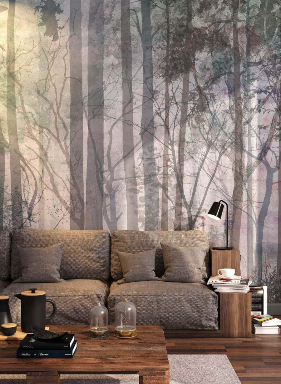 Wall murals Group of trees in a forest