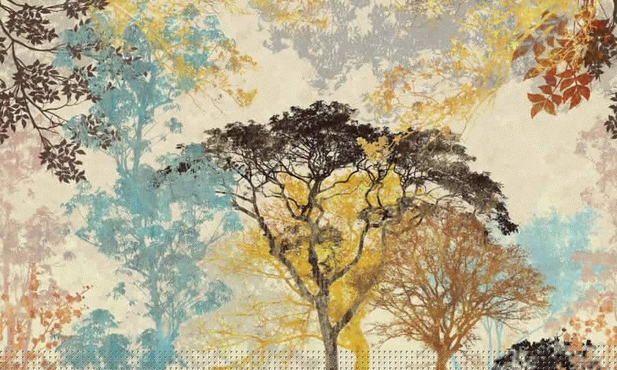 Wall murals Group of trees with different colors - Image 2