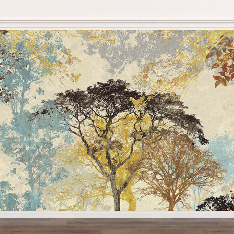 Wall murals Group of trees with different colors