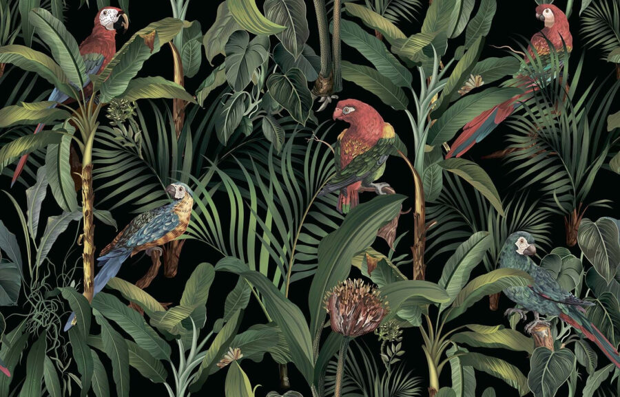 Wallpaper with birds and plants Wallpaper with birds and plants
