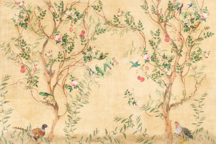 Wall murals Wallpaper with birds and flowers - Image 2