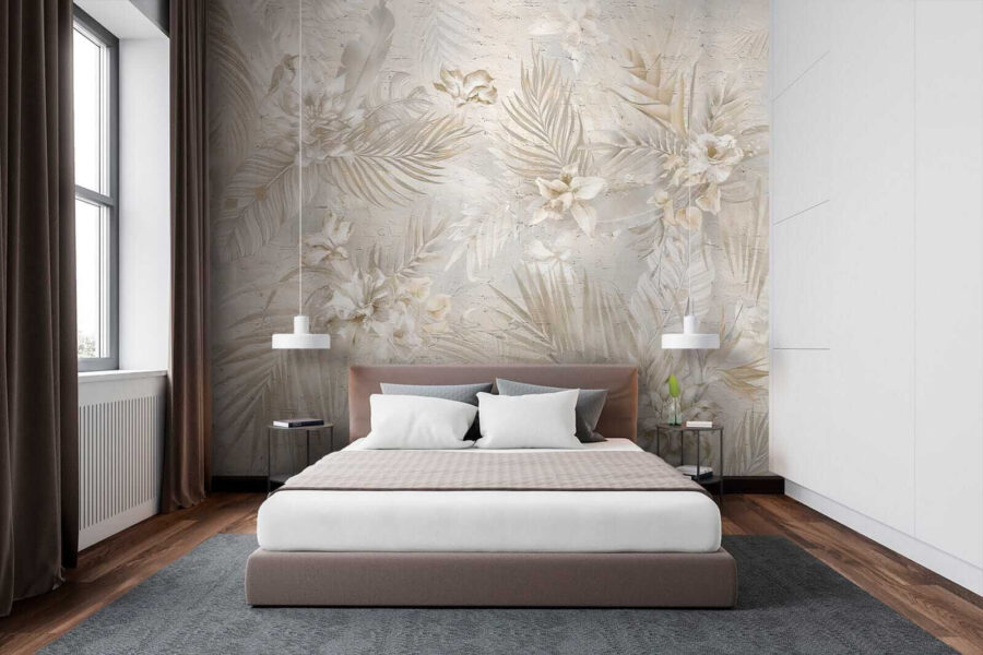 Wall murals Elegant floral pattern in soft hues. - Image 2