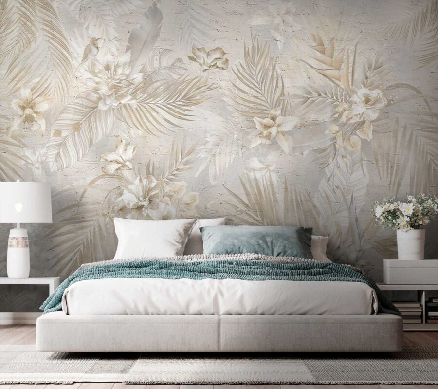 Wall murals Elegant floral pattern in soft hues. - Image 4