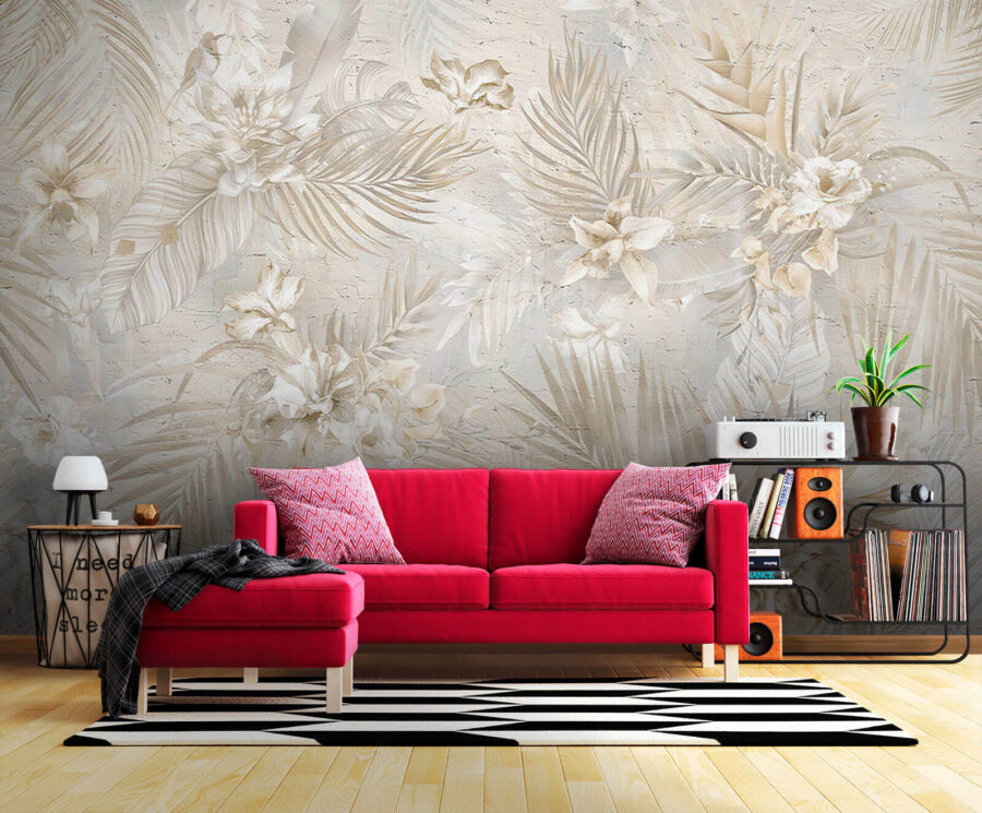 Wall murals Elegant floral pattern in soft hues. - Image 9