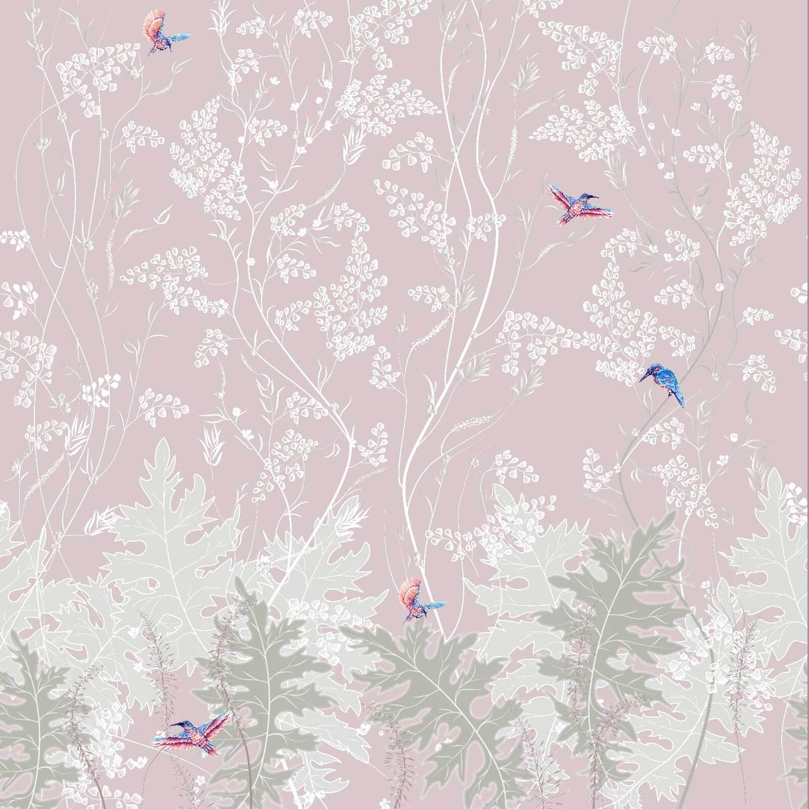u66774p - Wallpaper with birds and plants - tegory