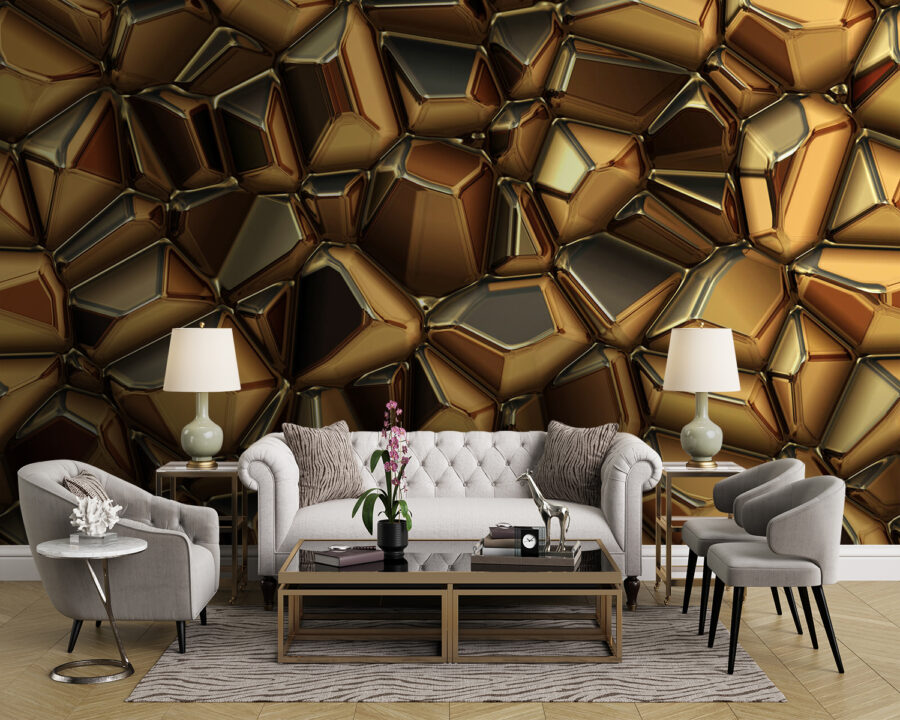 Textured metallic surface with unique shapes. Textured metallic surface with unique shapes.