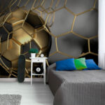 Wall murals Football ball in a net