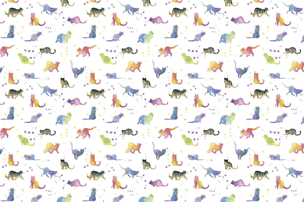 Pattern of watercolor cats Pattern of watercolor cats