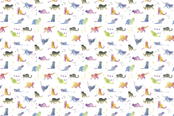 Pattern of watercolor cats Pattern of watercolor cats