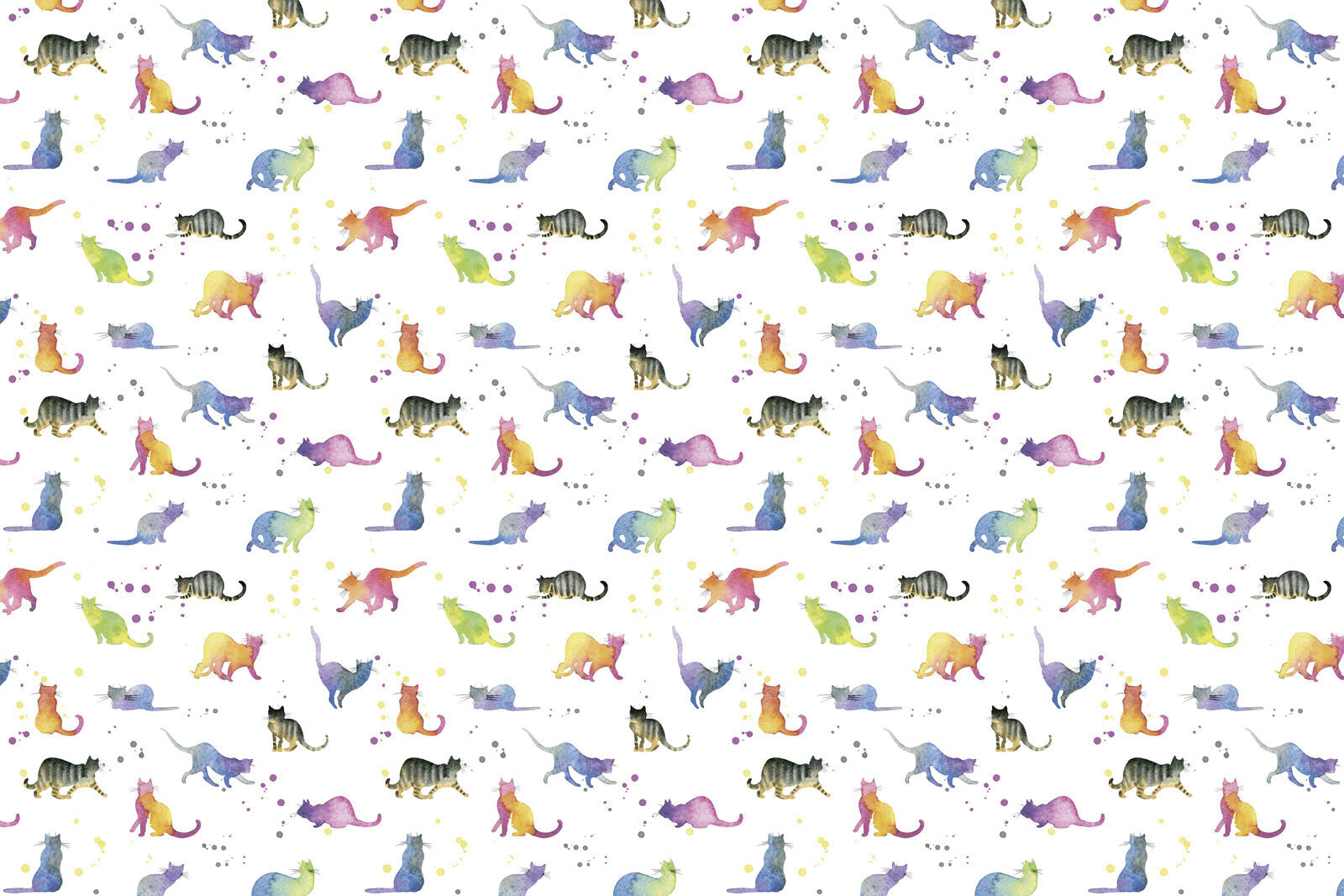 Pattern of watercolor cats u73311p - Pattern of watercolor cats - tegory