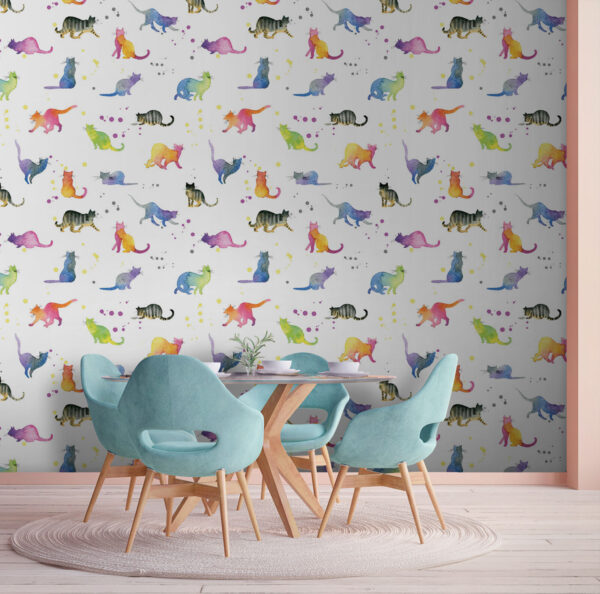Pattern of watercolor cats Pattern of watercolor cats