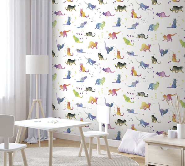 Pattern of watercolor cats Pattern of watercolor cats
