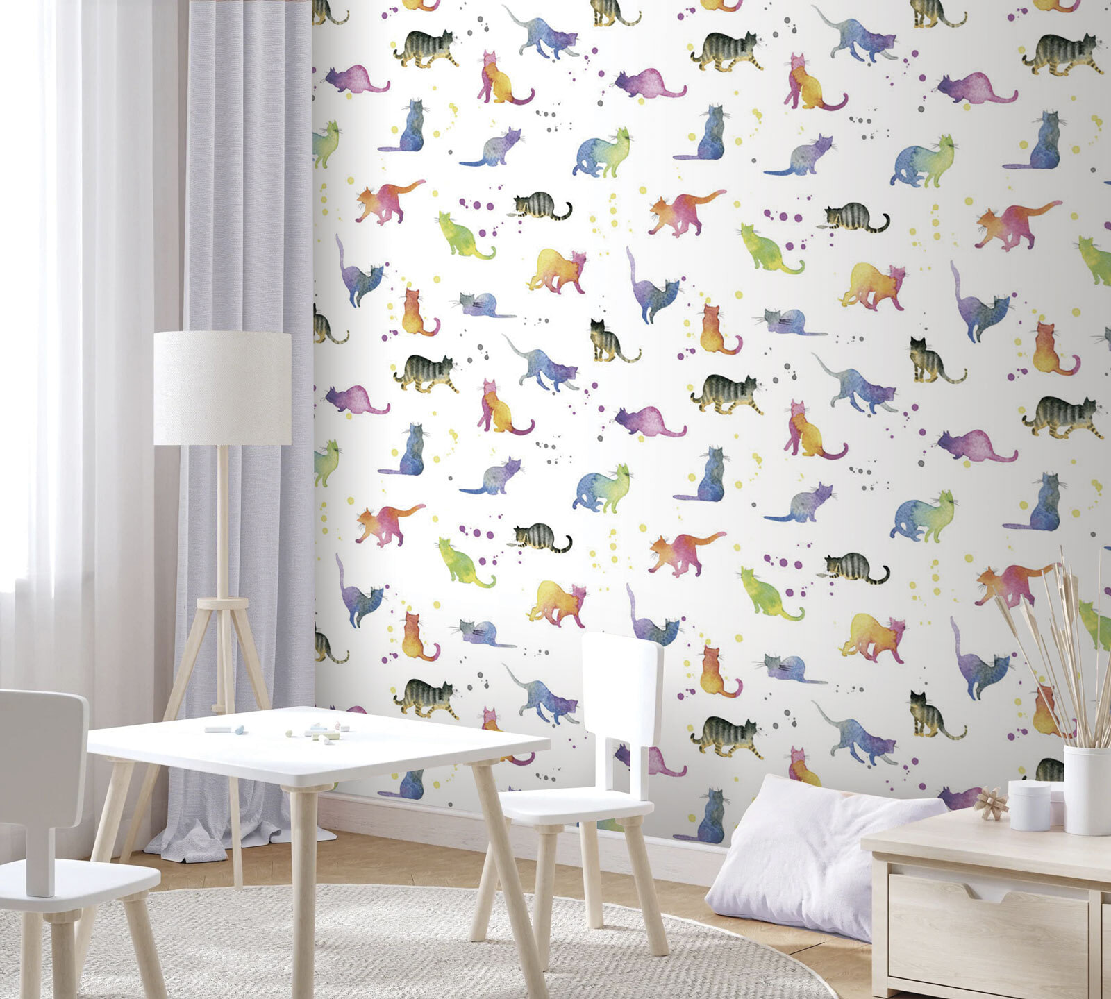 Pattern of watercolor cats u73311pir1m - Pattern of watercolor cats - tegory
