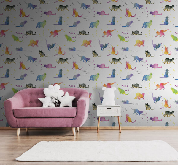 Pattern of watercolor cats Pattern of watercolor cats