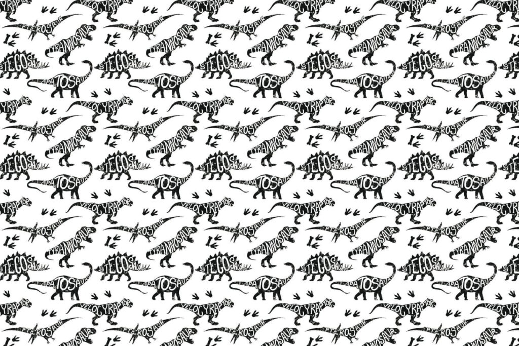 Pattern of dinosaurs with words Pattern of dinosaurs with words