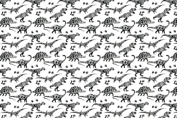Pattern of dinosaurs with words Pattern of dinosaurs with words
