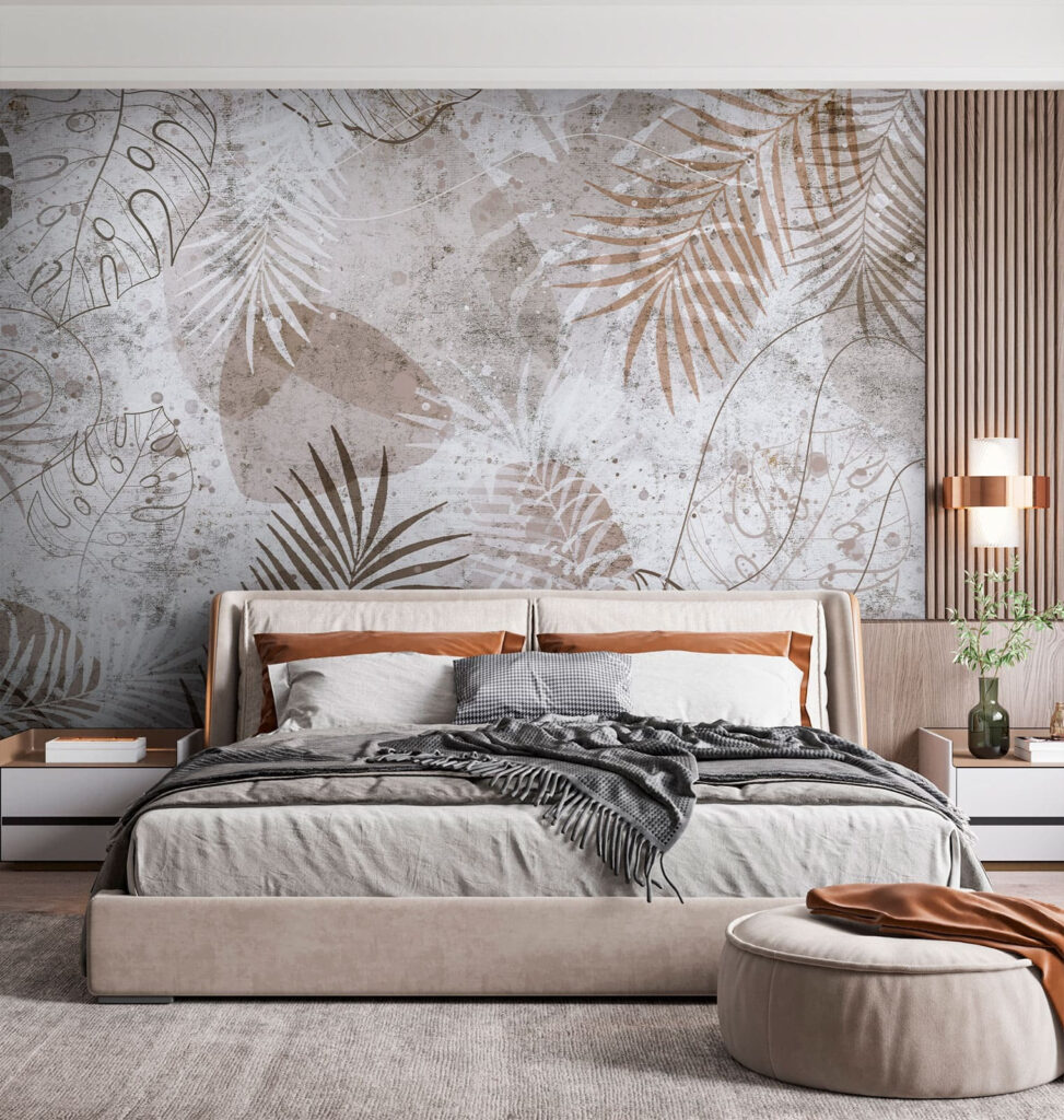 Elegant botanical patterns in neutral tones