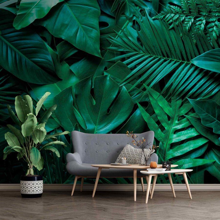 Wall murals Group of green leaves