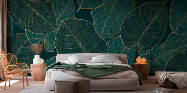 Wall murals Elegant leaves with intricate details (SKU: u73653) Wall murals Wall murals Elegant leaves with intricate details (SKU: u73653)
