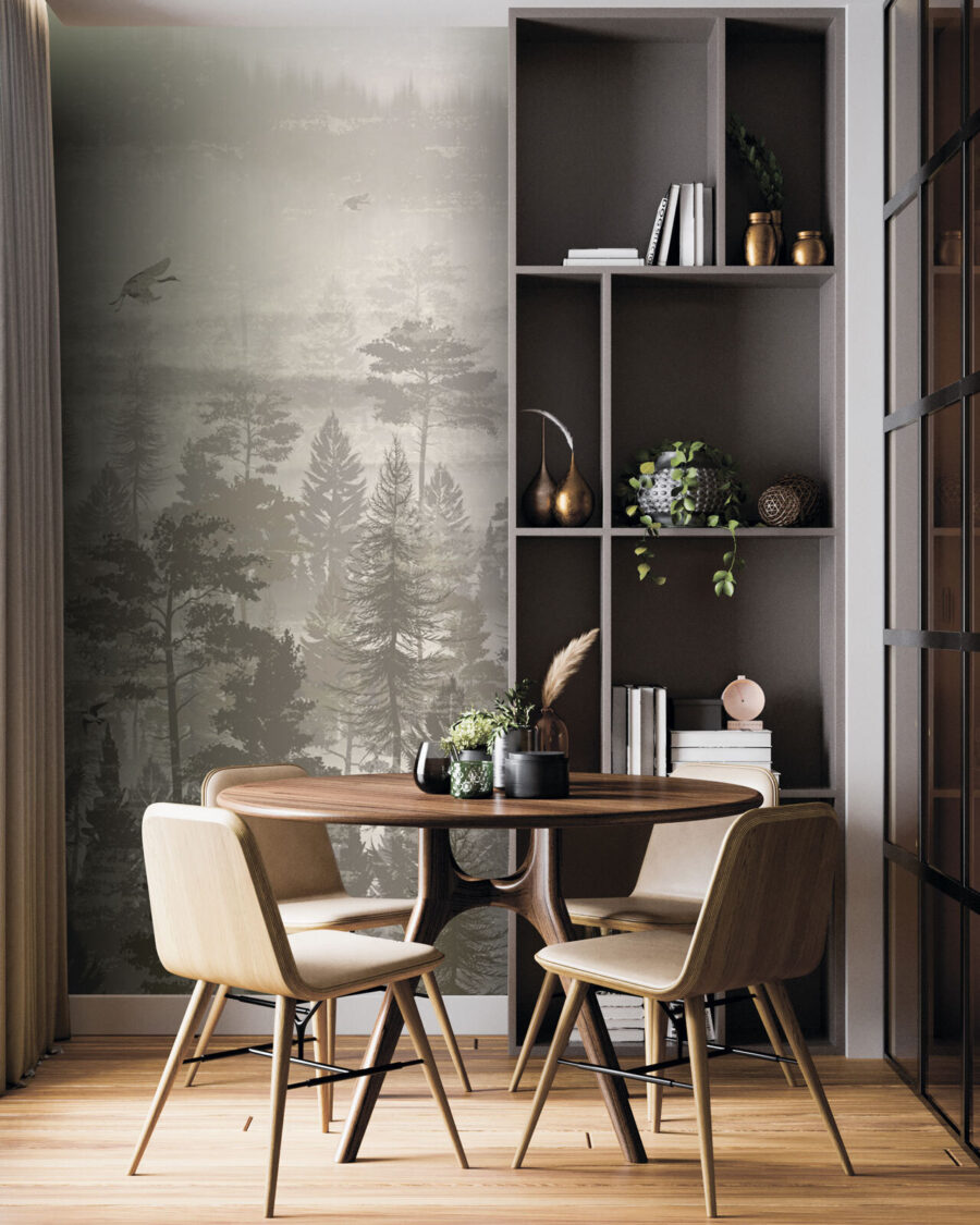 Wall murals Birds flying over a forest - Image 4