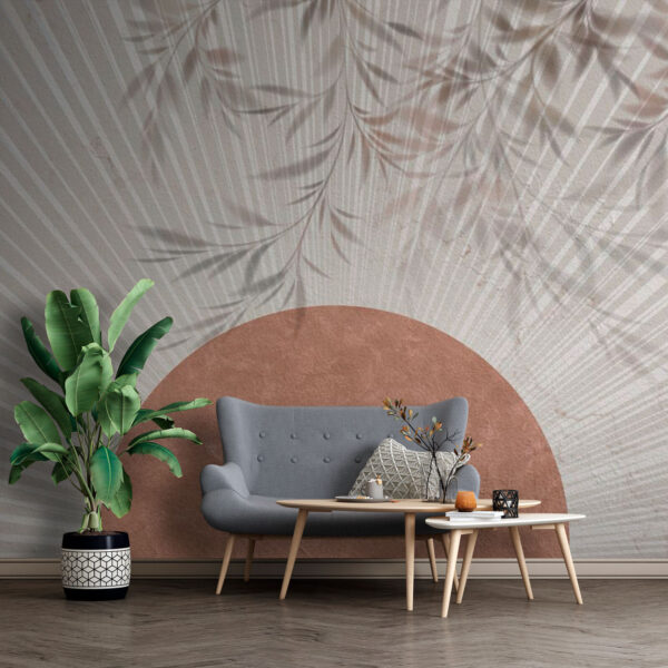 Wall murals Circle with leaves on it (SKU: u73817) Wall murals Wall murals Circle with leaves on it (SKU: u73817)