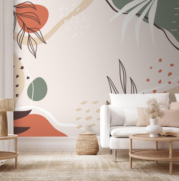 Colorful floral design on a white background Wall murals Colorful floral design on a white background