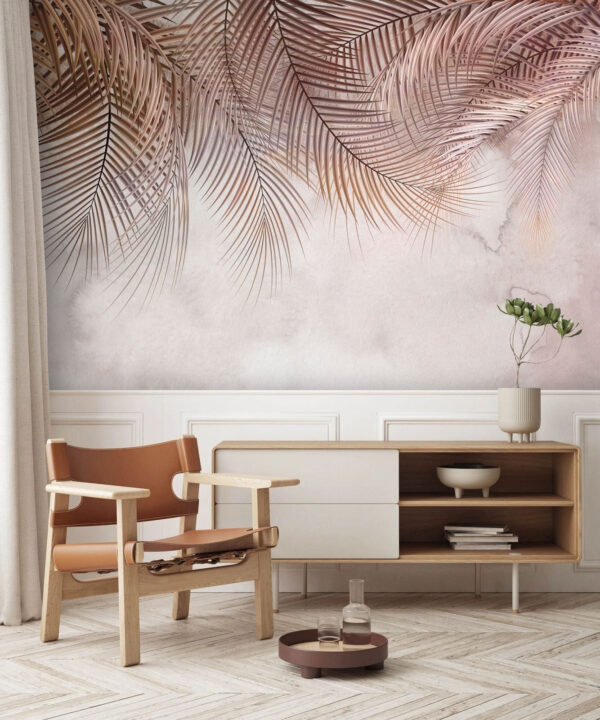 Delicate palms against a soft backdrop. Delicate palms against a soft backdrop.