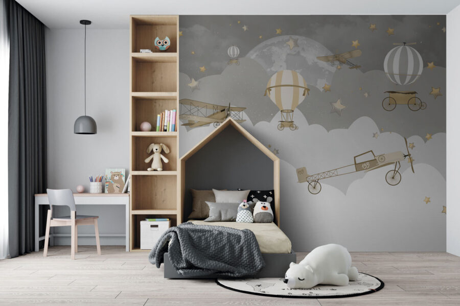 Wall murals Group of airplanes in the sky