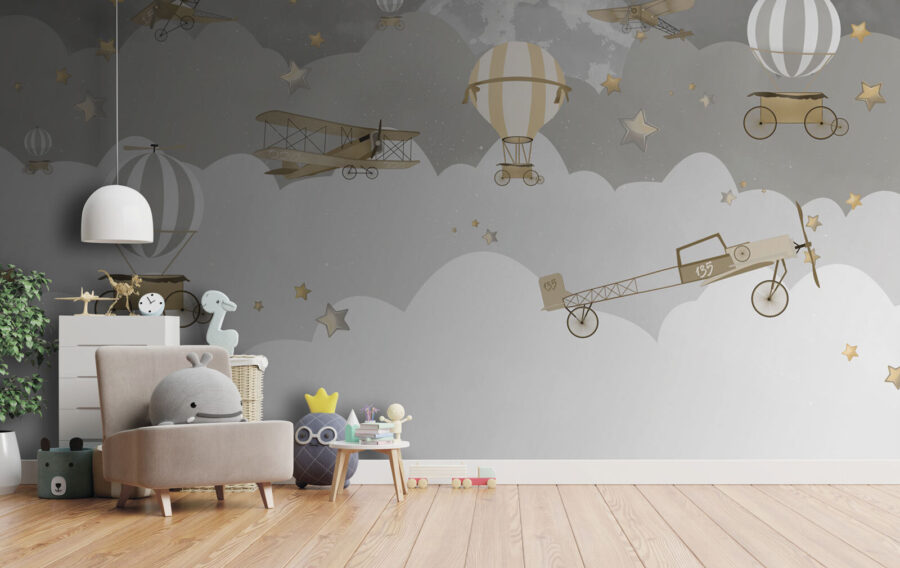 Wall murals Group of airplanes in the sky - Image 4
