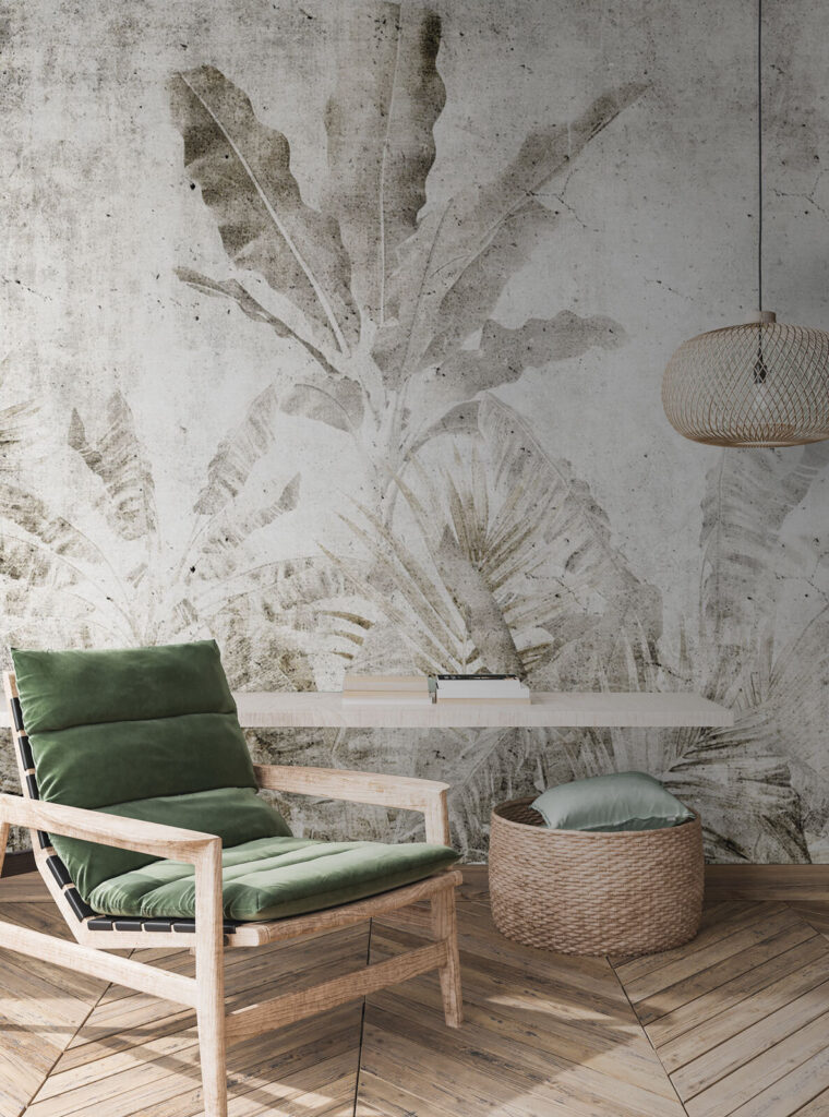 Faded leaves on a textured background