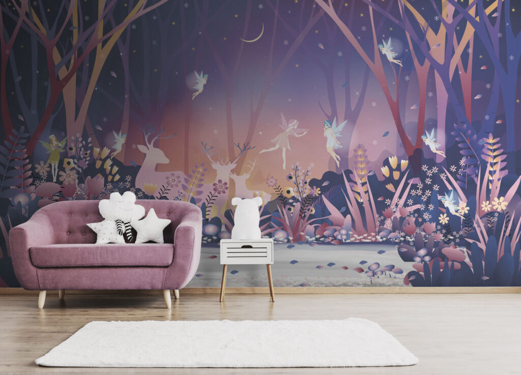 Cartoon of a fairy in the woods