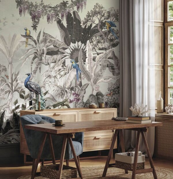 Mural of birds and plants u73928pih1m 600x619 - Mural of birds and plants - tegory