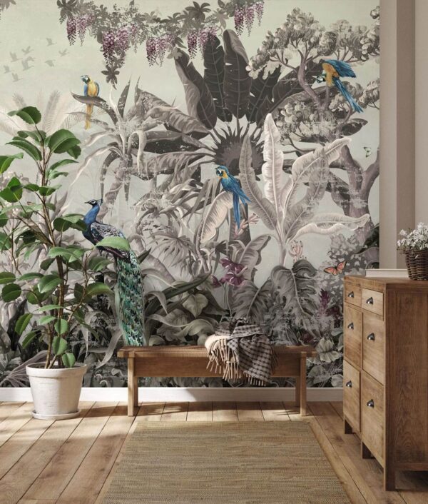 Mural of birds and plants u73928pih2 600x706 - Mural of birds and plants - tegory