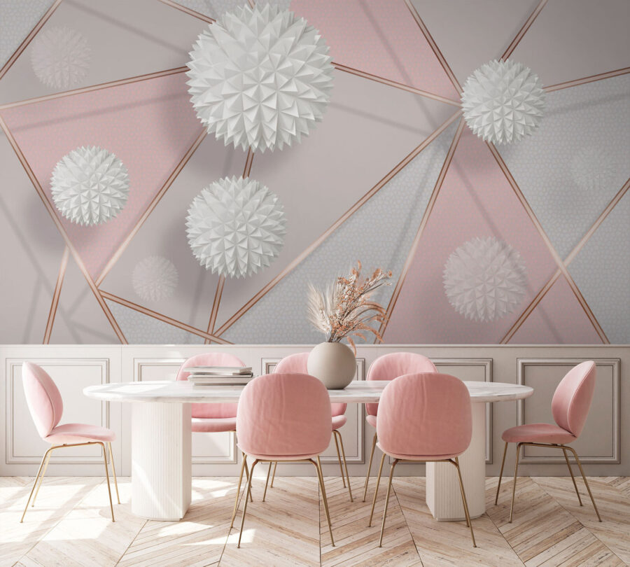 White and pink geometrical design White and pink geometrical design