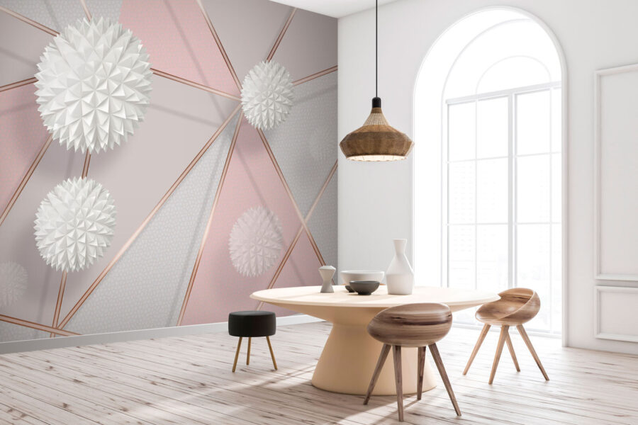 White and pink geometrical design White and pink geometrical design