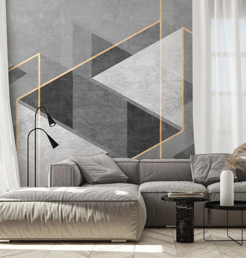 Grey and white geometrical design