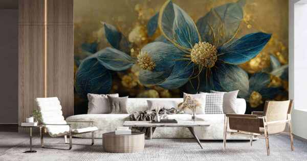 Elegant blue leaves and delicate blooms Elegant blue leaves and delicate blooms