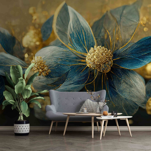 Elegant blue leaves and delicate blooms Elegant blue leaves and delicate blooms