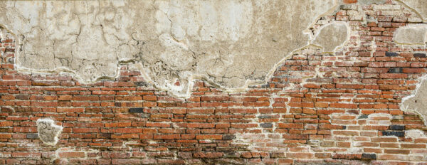 Brick wall with a cement wall Brick wall with a cement wall