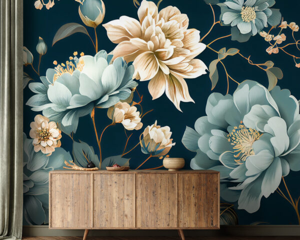 Floral pattern on a dark background Floral pattern on a dark background