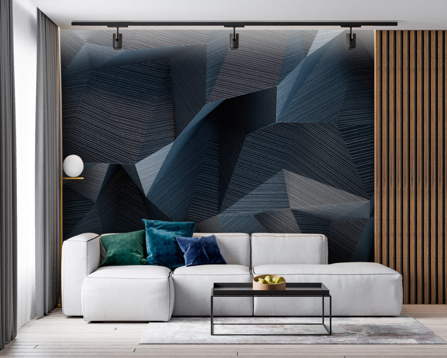 Geometric waves in shades of blue. Geometric waves in shades of blue.