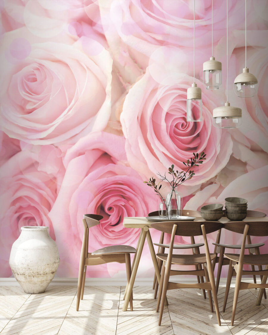 Wall murals Group of pink roses
